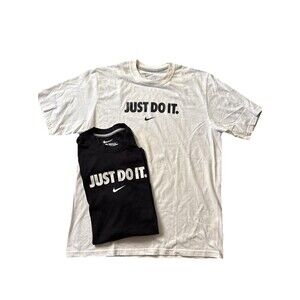 Lot Of 2 EUC Nike Men's Dri-fit Tee Cotton Just Do It Swoosh T-shirt Sz L
